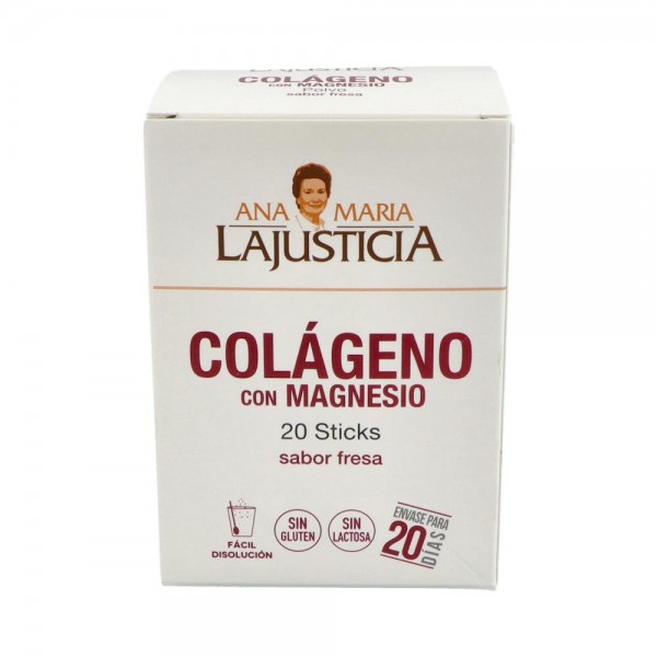COLAGENO MAGNESIO LAJUSTICIA FRESA 20 STICKS 5 G
